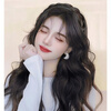 Wig women's long curly hair headband one-piece half wig artificial hair fishbone braid hair extensions wig natural and cute QC black long hair 55cm headband one-piece half wig