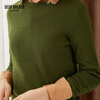Deep Breathe DEEP BREATH Women's Round Neck Knitted Bottoming Pure Cashmere Sweater Women A300341 Olive Green M (3)