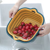 Kitchen sink drain basket eight-piece set kitchen multi-functional vegetable basket double-layer drain basin large + medium + small 6-piece set in random colors