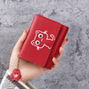 Changyin Cute Cartoon Wallet Women's Short Soft Leather Korean Style Fashion Tri-fold Buckle Small Fresh Student Coin Clip Multiple Card Slots Dark Pink
