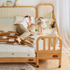 Lin's Home Splicing Bed Baby Crib Crib Side Widen and Height Guardrail Solid Wood Frame Children's Bed KN5B 0.6*2 Meters