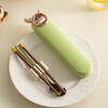Onlycook cute cartoon portable tableware new 304 stainless steel chopsticks and spoon set chopsticks and spoon storage box wooden chopsticks stainless steel spoon 2-piece set green deer
