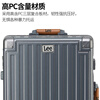 Lee Gaoyan aluminum frame multifunctional trolley suitcase leather handle suitcase large capacity password suitcase gun gray 20 inches