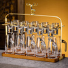 Depinte high-end liquor glass set light luxury household gold foil Jinshan wine dispenser wine set transparent style 10 pots 10 cups + elk cup holder
