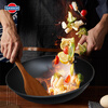 Sanno Industrial Japanese-style iron pan non-stick uncoated lightweight wok 32CM comes with glass lid glass cover Japanese-style iron pan 32cm