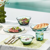 Corning tableware 12-piece heat-resistant glass tableware set Glass bowls and dishes set Lake green tableware 12-piece set