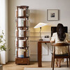 Jiayi rotating bookshelf floor-standing storage rack solid wood bookcase with wheels removable shelf floor-standing drawer storage rack