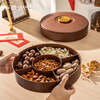 Guangyi New Chinese style imitation wood grain dried fruit plate 2025 new storage box home living room coffee table snacks single layer GY1368