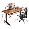 Himilai solid wood electric lift table smart computer table liftable e-sports table home office study workbench desk 3CM desktop single motor walnut color 100x60x75CM