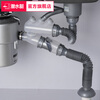 Submarine single and double sink sink vegetable basin wash basin kitchen food waste disposer grinder sewer pipe connected to garbage disposal (double sink) sewer pipe
