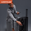 LUCKY CLUB carbon fiber suitcase, high-end suitcase, boarding case, trolley case, password box, fingerprint model, classic black, 20 inches