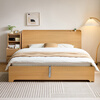 Quanyou Home Log Windboard Bed High Box Storage Bed Household Multifunctional 1.5 Meter Master Bedroom Double Bed