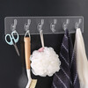 Home multifunctional storage sticky hooks transparent coat hooks behind the door bathroom row hooks long no punching 6 hooks 6 hooks no punching sticky hooks strong and reliable