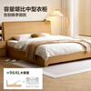 Quanyou Home Log Windboard Bed High Box Storage Bed Household Multifunctional 1.5 Meter Master Bedroom Double Bed