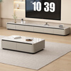 Termite solid wood painted TV cabinet floor-standing simple light luxury style slate TV cabinet coffee table combination cabinet living room storage cabinet 2.0 meter TV cabinet solid wood painted