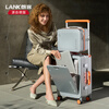 Langke German front-opening cover mother suitcase 20-inch aluminum frame new wide trolley travel and business trip men's cabin suitcase 24 gun gray - aluminum frame mother box (with shoe box + frosted anti-scratch + dual fast charging interface) 20-inch cabin case - can hold 15.6-inch computer