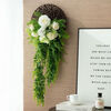 MPPMCK punch-free wall hanging pastoral simulation rose wall hanging simulation flower wall vine green plant wall hanging home decoration disc Persian rose combination + with hook