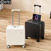 MCHNA KTCC small suitcase explosion-proof zipper trolley case business travel case lightweight universal wheel boarding case men and women password box moonlight white explosion-proof zipper + charging port + cup holder 20 inches can be boarded