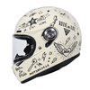AVA Dynasty Retro Helmet Universal Men's and Women's Motorcycle Full Helmet Motorcycle Cruiser Spring and Summer Half Helmet Graffiti Must-Enter Post Pictures and Consult Customer Service XL