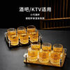 An Junsheng transparent beer mug thickened home wine glass set 2 liang small wine glasses 2 liang diamond bottom striped cups (6 pieces) 100ml