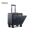 TUPLUS Instant Series Aluminum-Magnesium Alloy Business Luggage Trolley Case Password Lock Suitcase Metal Box Dark Space Gray-16 Inch Standing Front Opening Cover