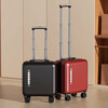 Kangaroo small suitcase, thickened and scratch-resistant business boarding case, PC suitcase, universal wheel trolley case, free checked password box, black (anti-scratch PC material + alloy trolley) 18 inches (lightweight boarding case)