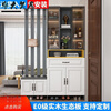 Guangdong Mercure 2026 new European style solid wood entrance hall cabinet simple modern multi-functional shoe cabinet and wine cabinet integrated storage delivery home package installation stool on the right white 40*30*200 with door style