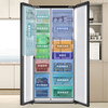 Haier refrigerator 515 liter double door side by side door 594mm ultra-thin zero embedded refrigerator first-class energy efficiency variable frequency large capacity refrigerator Boca gray tempered glass panel tempered glass panel + wet and dry storage + EPP ultra-clean + 594mm ultra-thin