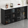 Wen Yijia customized slate sideboard against the wall integrated storage cabinet wine cabinet multi-functional tea cabinet kitchen multi-layer floor storage self-installed two doors 60*30*80CM thickened 2-4 doors