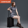 LUCKY CLUB carbon fiber suitcase, high-end suitcase, boarding case, trolley case, password box, fingerprint model, classic black, 20 inches