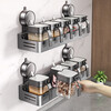 Yweel suction cup glass seasoning box bottle household seasoning jar seasoning jar set salt jar kitchen rack storage rack