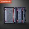 LUCKY CLUB carbon fiber suitcase, high-end suitcase, boarding case, trolley case, password box, fingerprint model, classic black, 20 inches