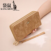 Kangaroo (KANGAROO) Wallet Women's Chinese Valentine's Day Wallet Fashion Long Large Capacity Clutch High-end Feeling Good Quality Long Wallet Khaki
