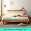 Lin's home solid wood bed double bed Nordic log style soft-packed bedside storage bed modern home master bedroom king bed PK9A solid wood color | row frame solid wood bed 1.5 meters x 2 meters