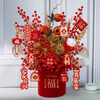 New Year's Eve Flowers New Year Ornaments Fortune Fruit Decoration Simulated Flowers New Year Blessing Bucket Flower Arrangement Red Fruit Snake Year Spring Festival Hug Bucket Housewarming-Pomegranate-Fuka