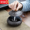 Tuojin German imported high-quality anti-fly ash creative personality home living room office commercial large ceramic ashtray with lid customized purple sand ashtray - Houde Zaiwu