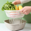 Double-layered vegetable sink drain basket fruit plate spit bone dish living room home kitchen fruit basket rounded corners medium + large gray white 2-piece set