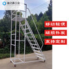 Climbing ladder movable platform warehouse loading tally climbing vehicle supermarket warehouse thickened wheeled pick-up ladder platform to the ground 3.0 meters gray white