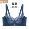 Modal Mulberry Silk Pure Desire Women's Underwear Women's Small Breast Gathering Secondary Breast Adjustable Anti-Sagging Wireless Bra Set Blue Set 80A