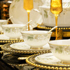 Han Ming New Year's Gift Jingdezhen Chinese-style bowls, plates and tableware complete set for home relocation bone china bowls and chopsticks set high-end upgraded version 60-piece set丨with high-end brocade box