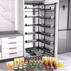 Ling Yuxun promotion high cabinet pull basket kitchen cabinet big monster high deep pull basket shallow cabinet linked multi-layer storage snack cabinet 50 depth 500 cabinet 2-layer black crystal high cabinet multi-layer door type