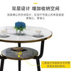 Carsonzhe balcony leisure table and chair combination high-end atmospheric modern simple tea table negotiation tea table coffee table reception round table 60cm one table and two chairs light gray leather 1