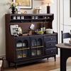 Xigang French retro solid wood sideboard American living room wall-in-one mid-century style storage locker rubber wood retro two-color 1M cabinet