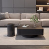 Hua Beisen high-end slate coffee table living room large and small household table light luxury gray glass square combination modern simple coffee table high-end black + gray glass 80+60 fully assembled door-to-door delivery