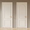 Customized French retro bedroom door, painted door, solid wood composite, simple, light luxury interior door, flat opening, new Chinese style home wooden door, flat carving series