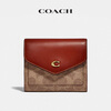COACH/Coach Women's Color Block Classic Logo WYN Small Wallet Brown Rust