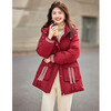 Demana is free to run to romance, winter warm 90 duck down hooded jacket, printed tassel mid-length women's down jacket