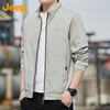 JEEP Jeep jacket men's autumn and winter casual stand-up collar jacket men's trendy loose clothes men's Khaki XL