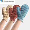 Rub-free bath towel for women, double-sided strong gloves for mud rub and bath towel for men, rub back and dust in the shower, pink glove, one pack