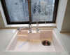 Japan imported large single sink HS800 above and below counter basin kitchen artificial marble color mute fruit green